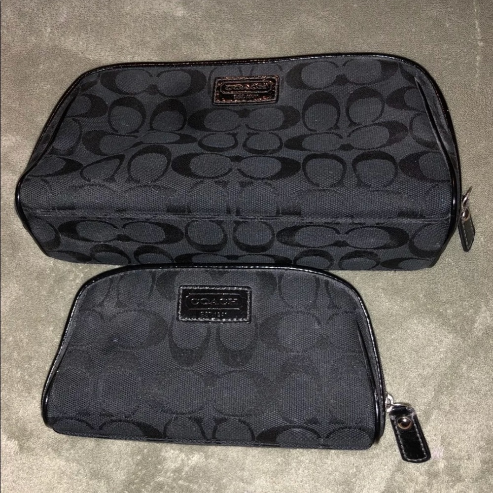 Set of coach makeup bags